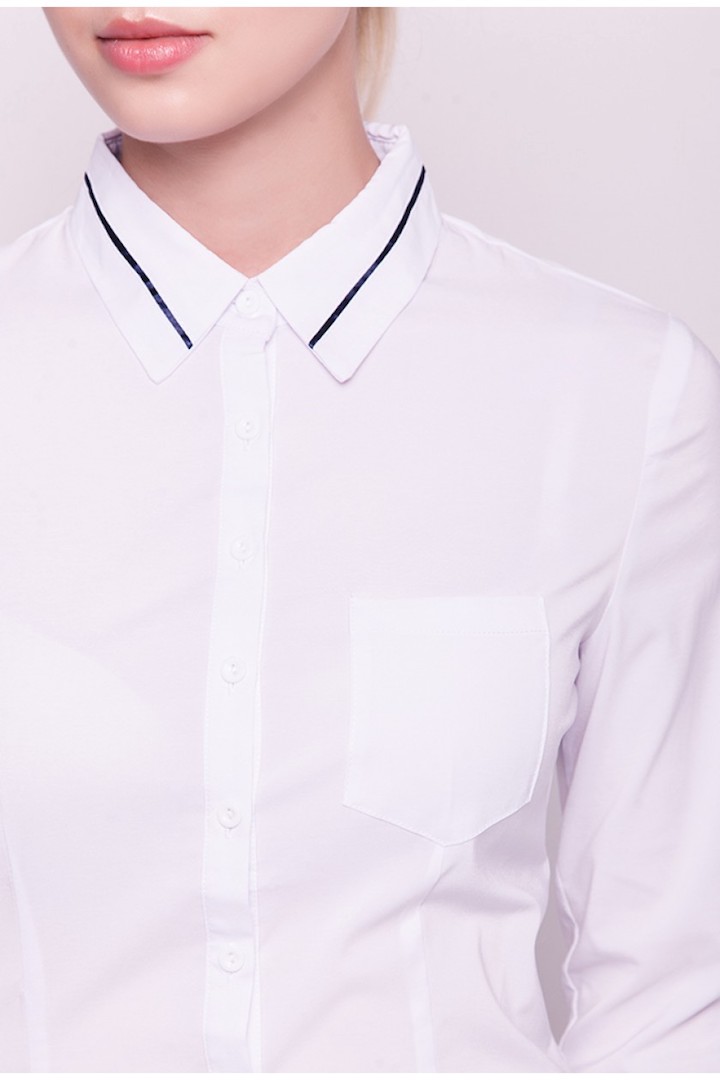 Фото товара 15328, белая рубашка с длинными рукавами
